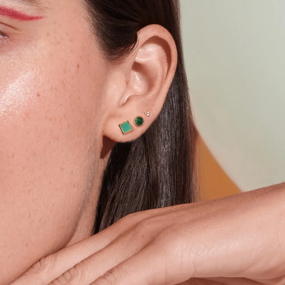 Hot Diamonds Jewellery Hot Diamonds x Jac Jossa Gold Plated Sterling Silver Revive Malachite Stud Earrings