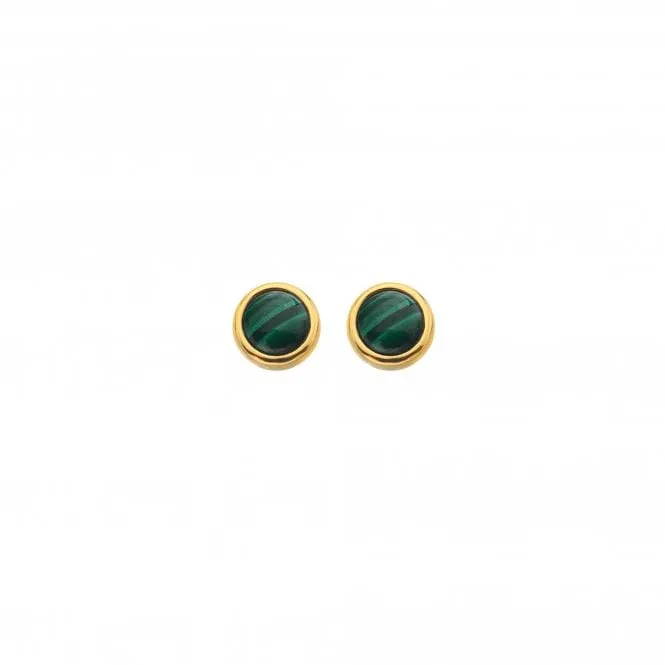 Hot Diamonds Jewellery Hot Diamonds x Jac Jossa Gold Plated Sterling Silver Revive Malachite Stud Earrings
