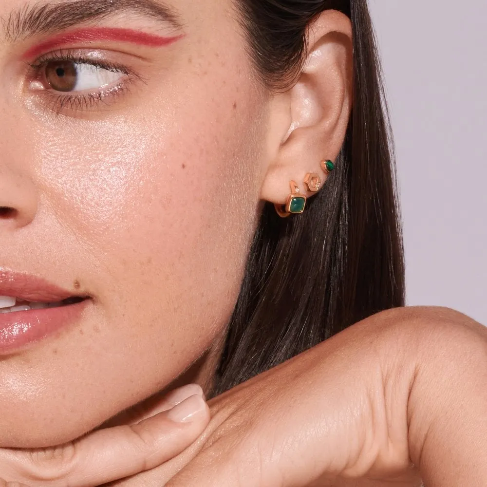 Hot Diamonds Jewellery Hot Diamonds x Jac Jossa Gold Plated Sterling Silver Revive Malachite Teardrop Stud Earrings