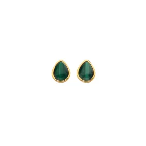 Hot Diamonds Jewellery Hot Diamonds x Jac Jossa Gold Plated Sterling Silver Revive Malachite Teardrop Stud Earrings