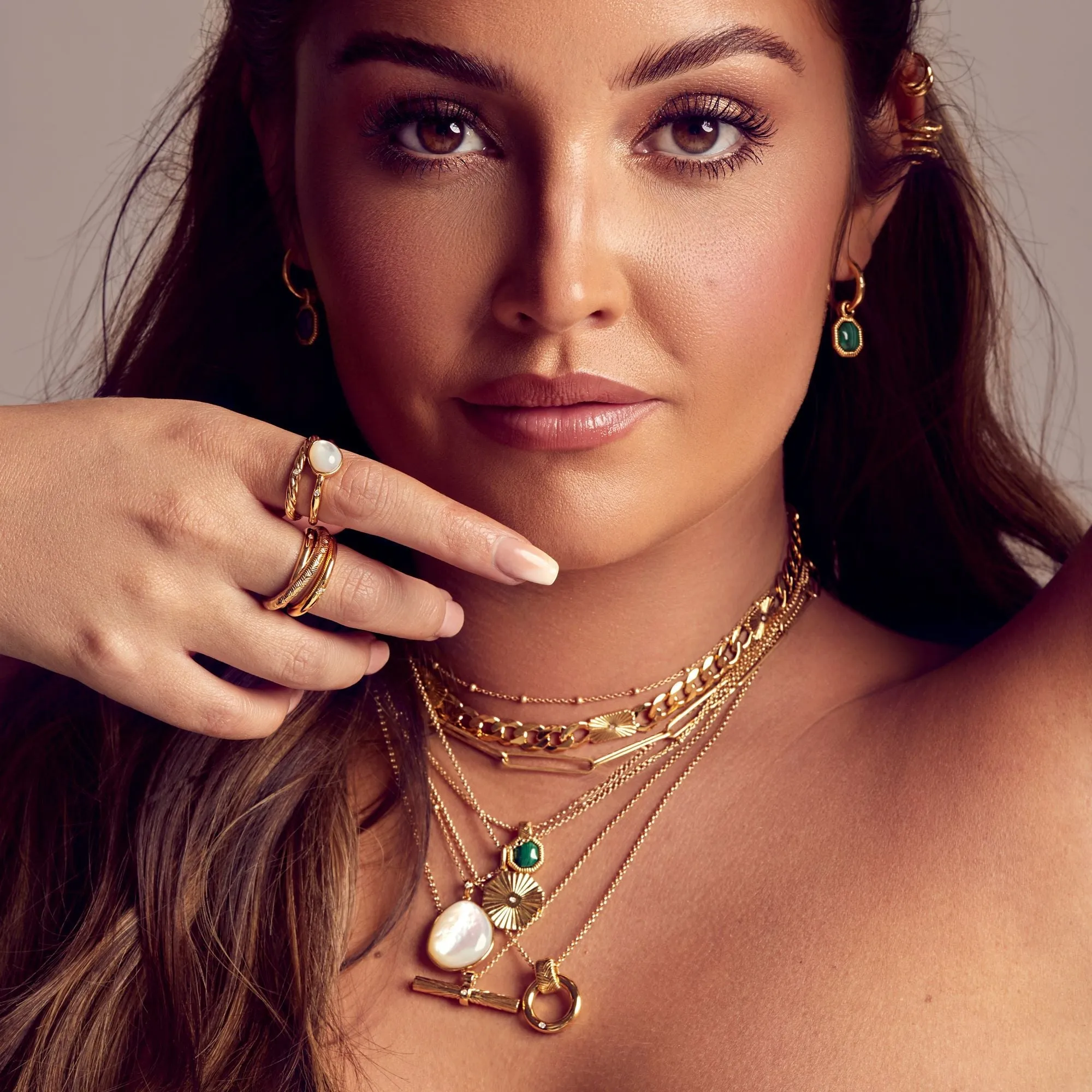Hot Diamonds Jewellery Hot Diamonds x Jac Jossa Revive Gold Plated Sterling Silver Malachite Pendant