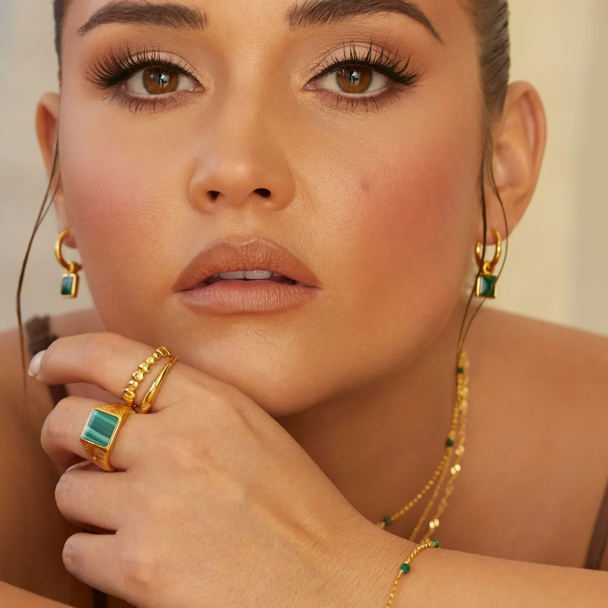 Hot Diamonds Jewellery Hot Diamonds x Jac Jossa Revive Gold Plated Sterling Silver Malachite Pendant