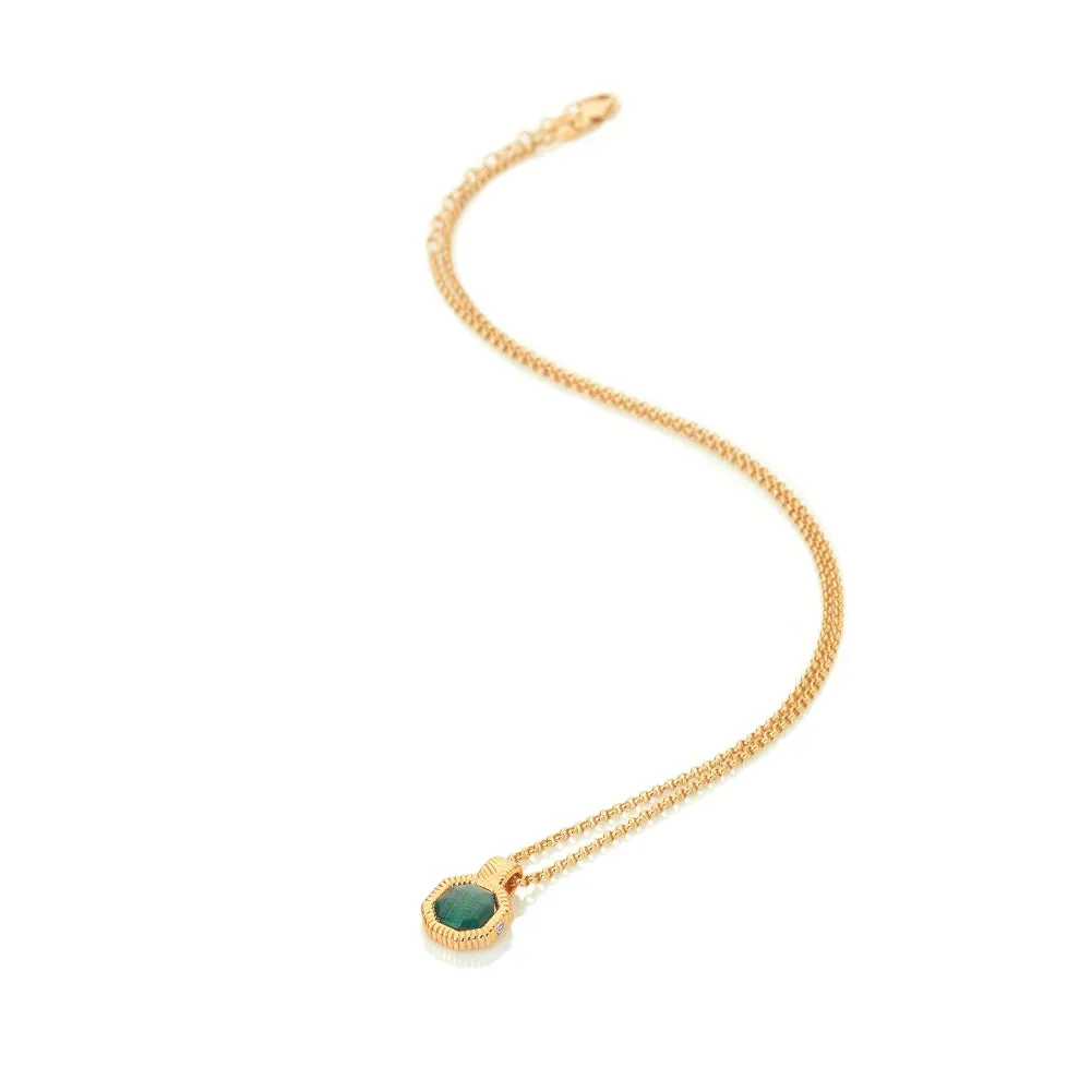 Hot Diamonds Jewellery Hot Diamonds x Jac Jossa Revive Gold Plated Sterling Silver Malachite Pendant