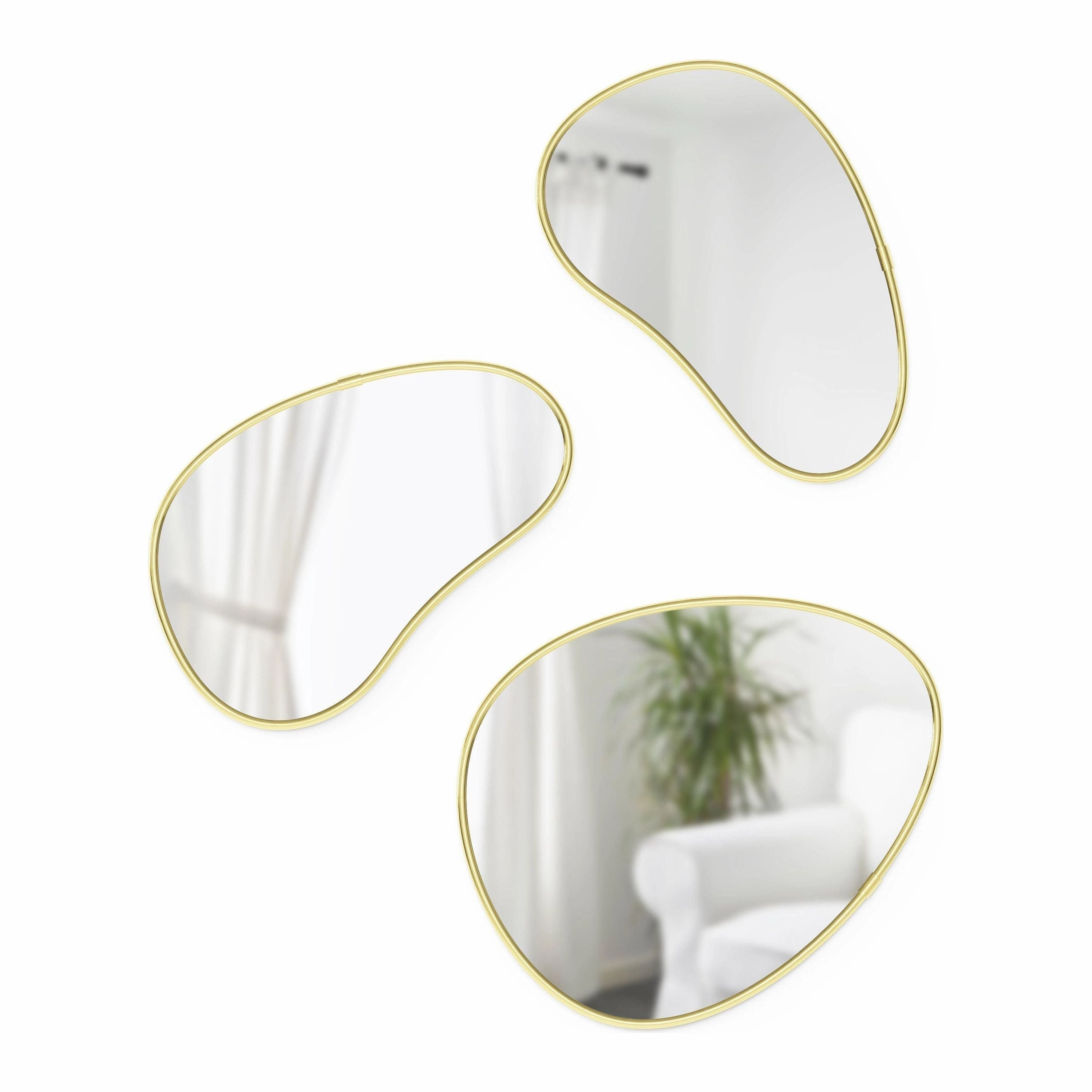 Hubba Pebble Mirrors (Set of 3) Wall Decor,modern wall decor set