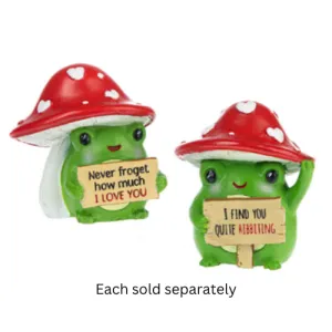 I Love You So Mush Frog with Mushroom Figurine Decorative Mirror,Home Decor Mirror