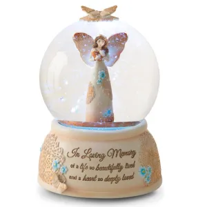 In Loving Memory LED Light Up 100mm Angel Musical Water Globe Decorative Mirror,Home Decor Mirror