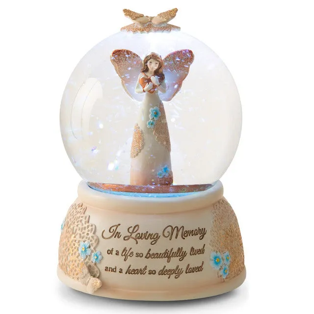 In Loving Memory LED Light Up 100mm Angel Musical Water Globe Decorative Mirror,Home Decor Mirror