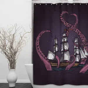 IN STOCK SAMPLE Purple Kraken - 70 x 90 XLong Shower Curtain Lighting,Lamps Fixtures