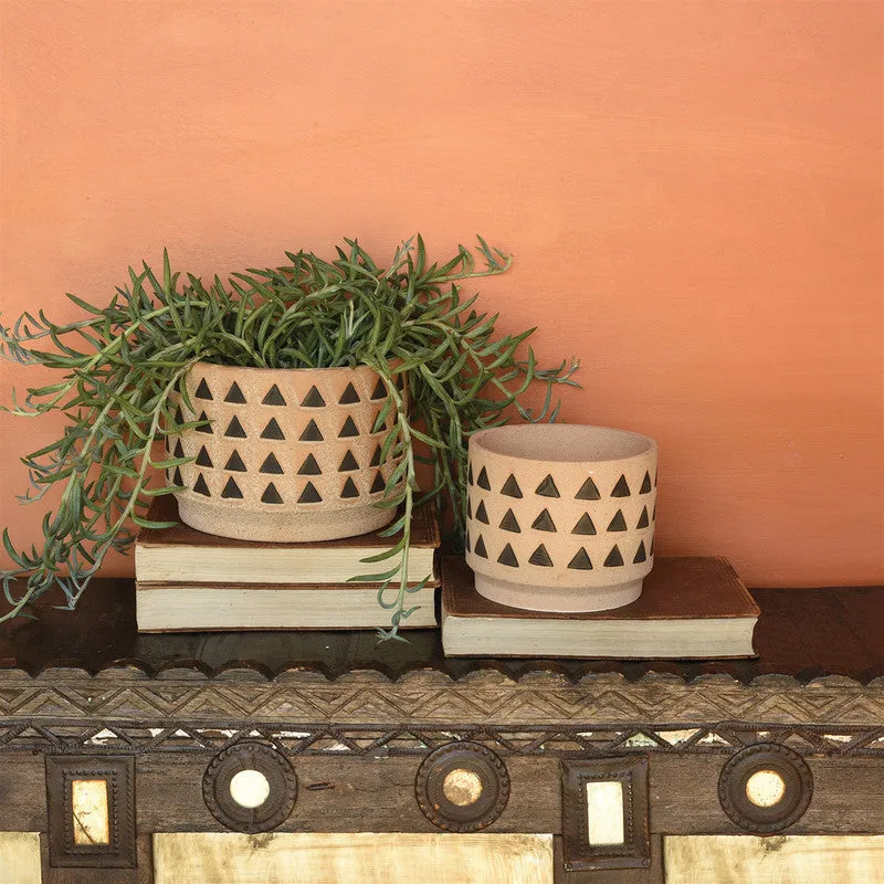 Inca Cachepot, Ceramic - Lrg - Terra Cotta