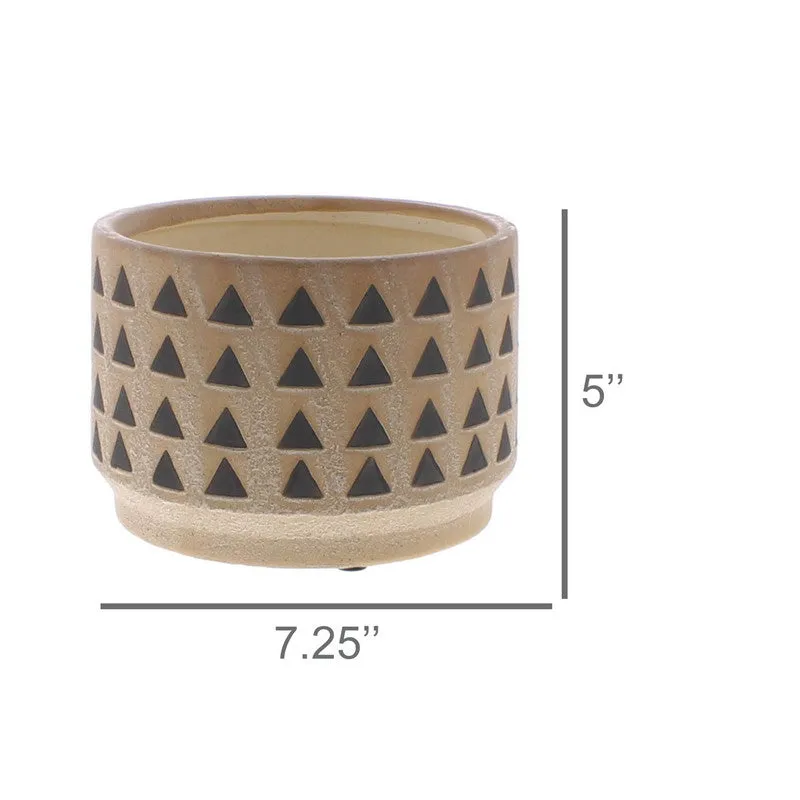 Inca Cachepot, Ceramic - Lrg - Terra Cotta