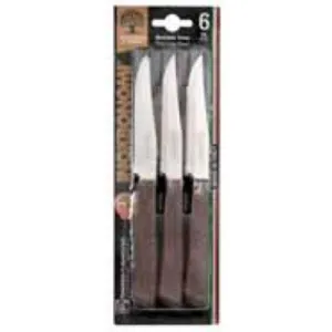Inoxbonomi 6-Piece Wood Grain Handle Steak Knife Set 62006 jute rug, burlap rug