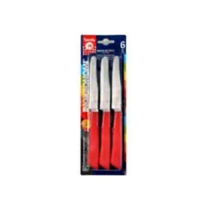 Inoxbonomi Red Handle Table Knives - 6piece 0169-INOX jute rug, burlap rug