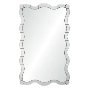 Jamie Drake Silver Leaf Framed Curvy Rectangular Wall Mirror Cutting Board,Kitchen Board