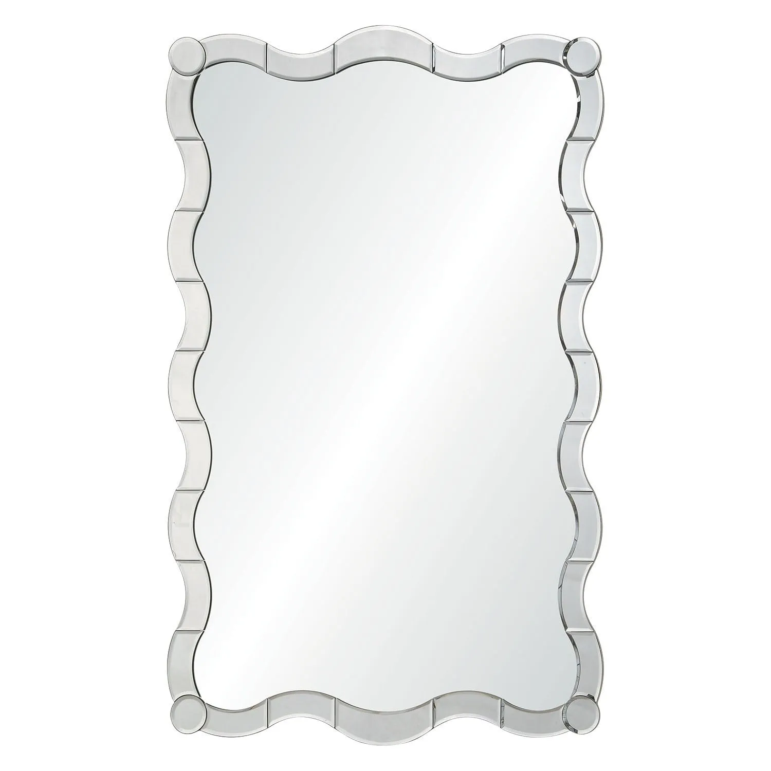 Jamie Drake Silver Leaf Framed Curvy Rectangular Wall Mirror Cutting Board,Kitchen Board