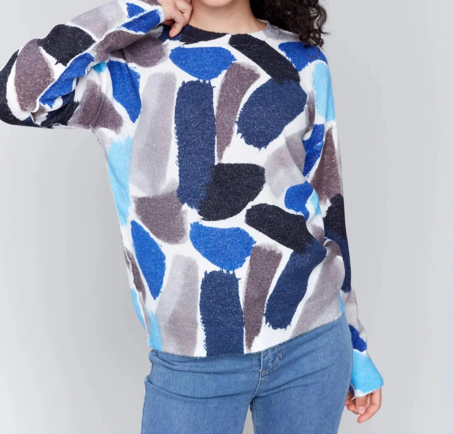Janelle Reversible Sweater In Sapphire