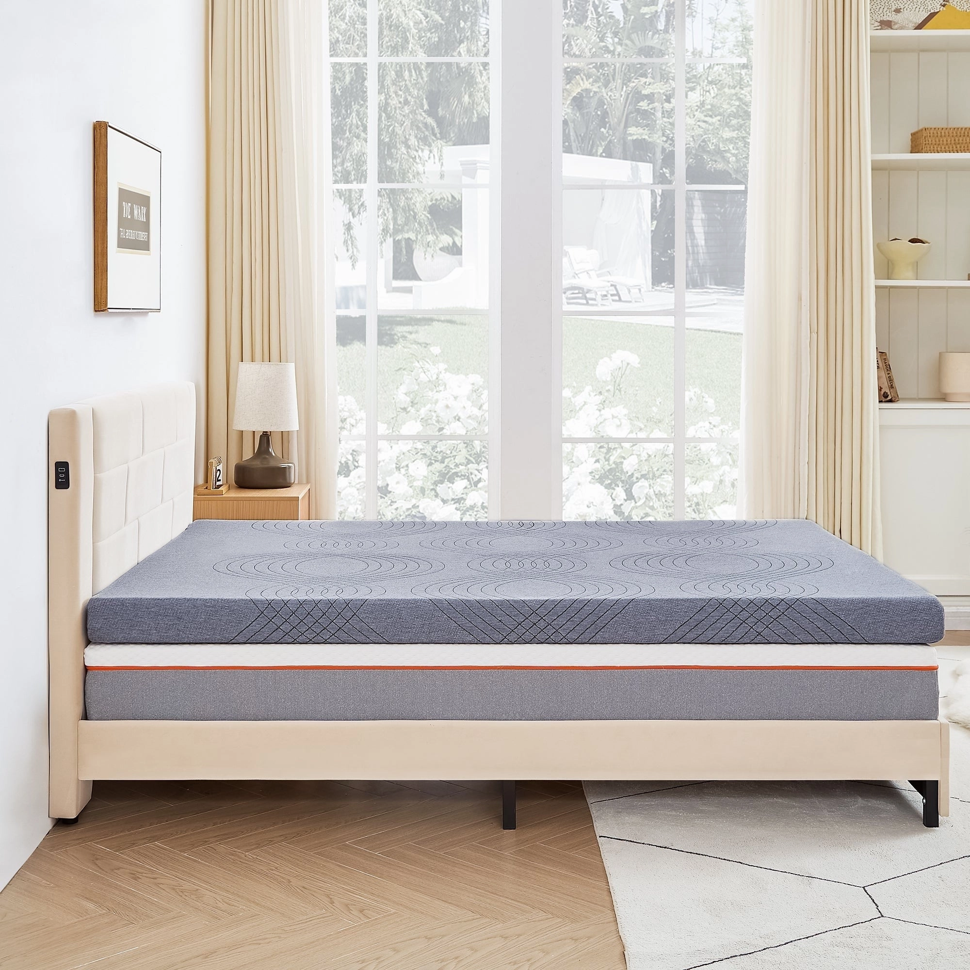 Javlergo 2 Inch/4 Inch Mattress Topper, Comfort Memory Foam Bed Topper with Removable Washable Cover, Gray - N/A