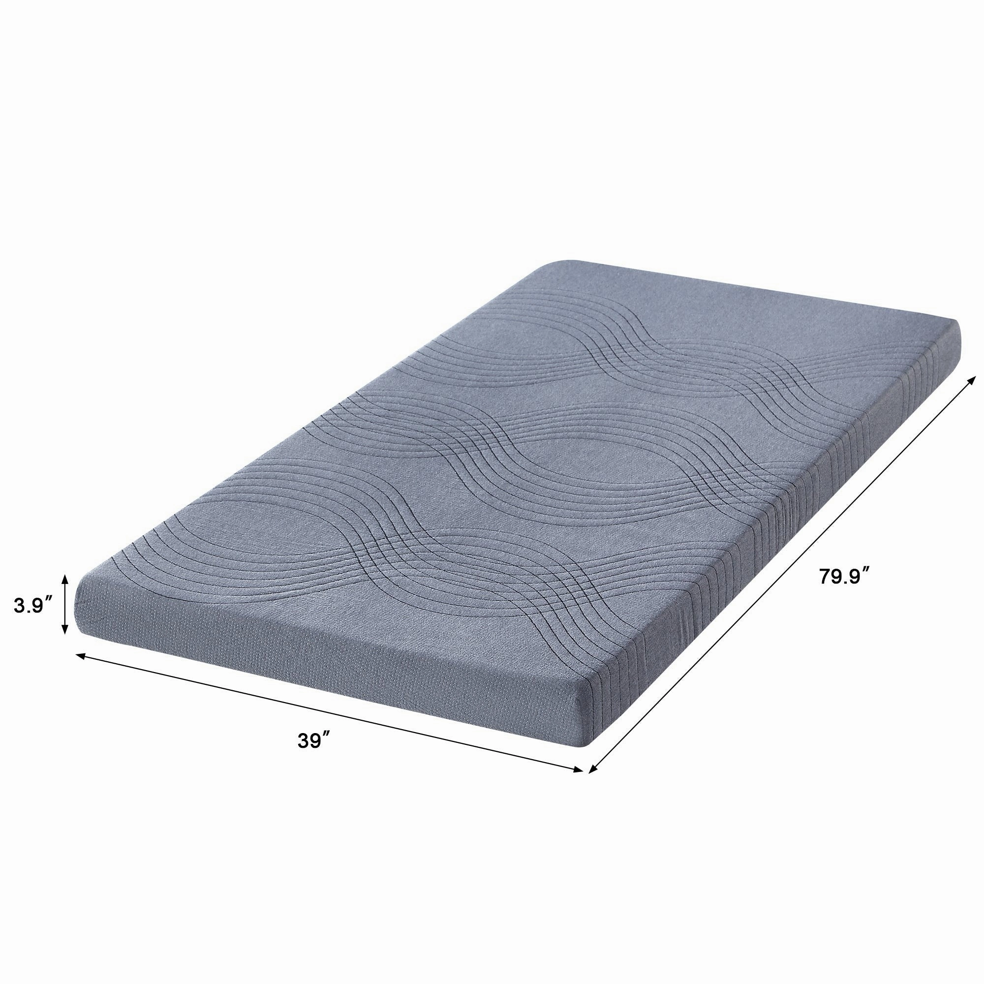 Javlergo 2 Inch/4 Inch Mattress Topper, Comfort Memory Foam Bed Topper with Removable Washable Cover, Gray - N/A