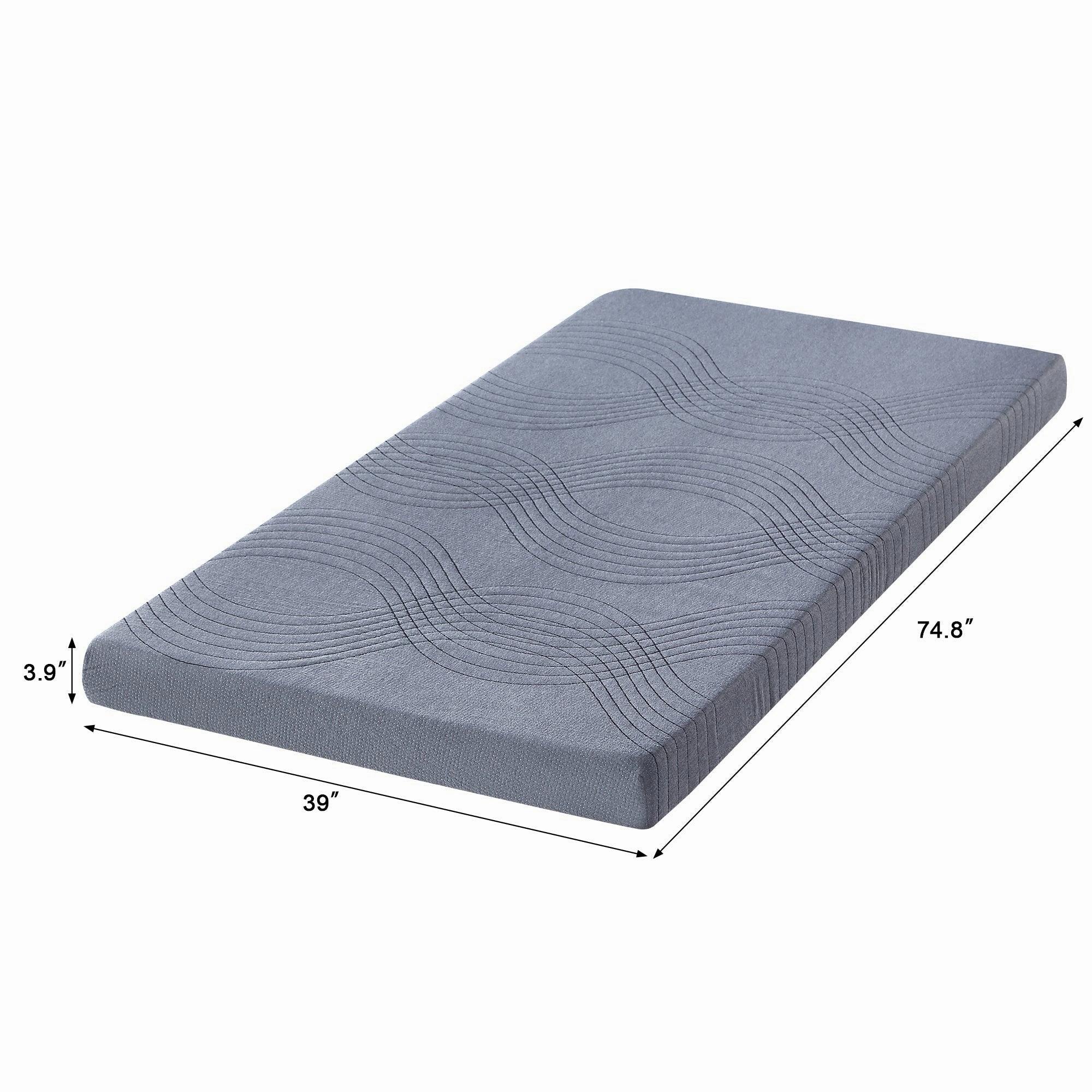 Javlergo 2 Inch/4 Inch Mattress Topper, Comfort Memory Foam Bed Topper with Removable Washable Cover, Gray - N/A