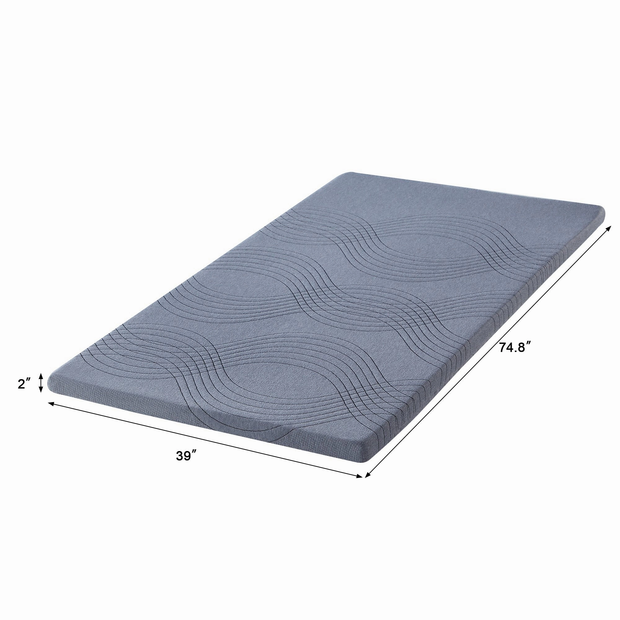 Javlergo 2 Inch/4 Inch Mattress Topper, Comfort Memory Foam Bed Topper with Removable Washable Cover, Gray - N/A