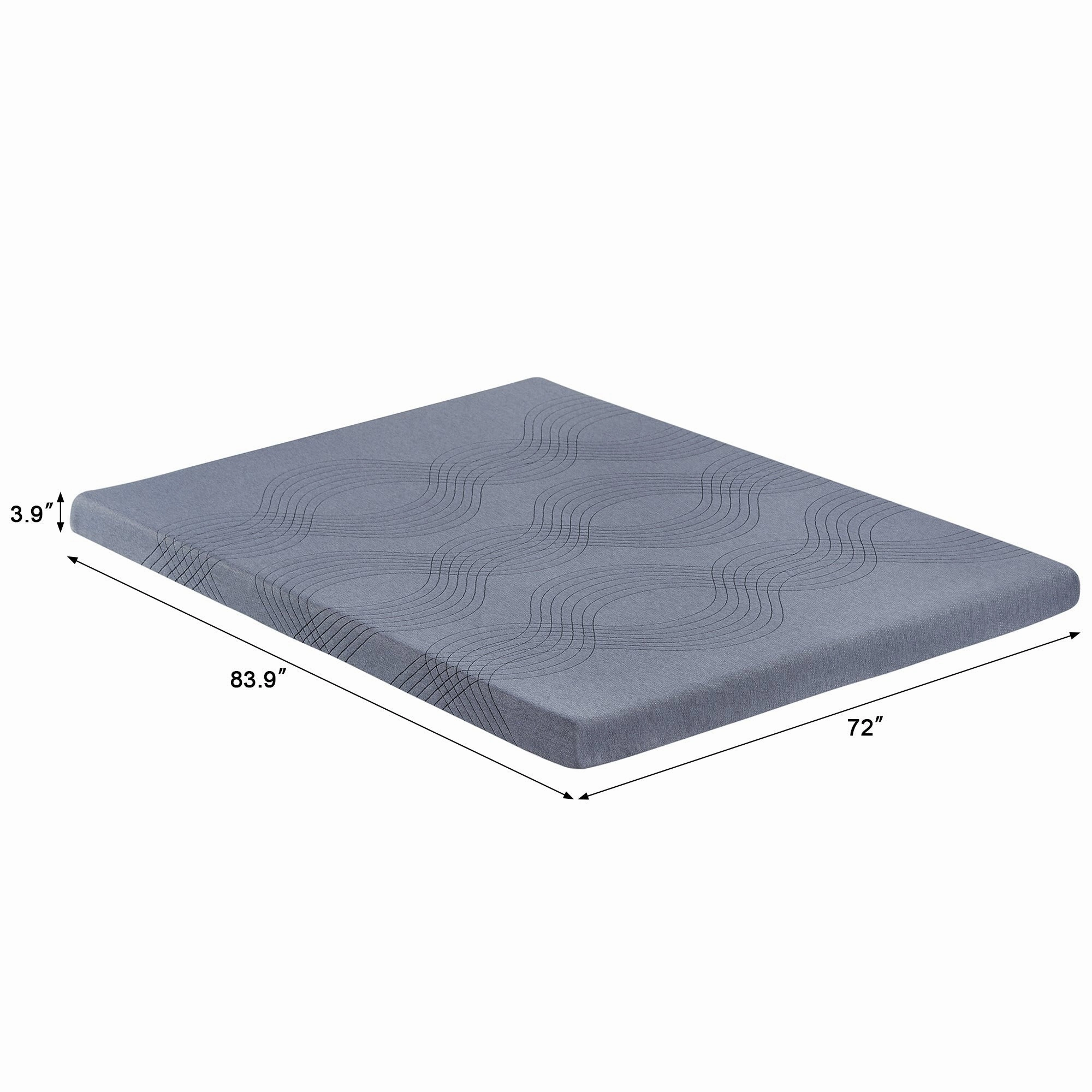 Javlergo 2 Inch/4 Inch Mattress Topper, Comfort Memory Foam Bed Topper with Removable Washable Cover, Gray - N/A