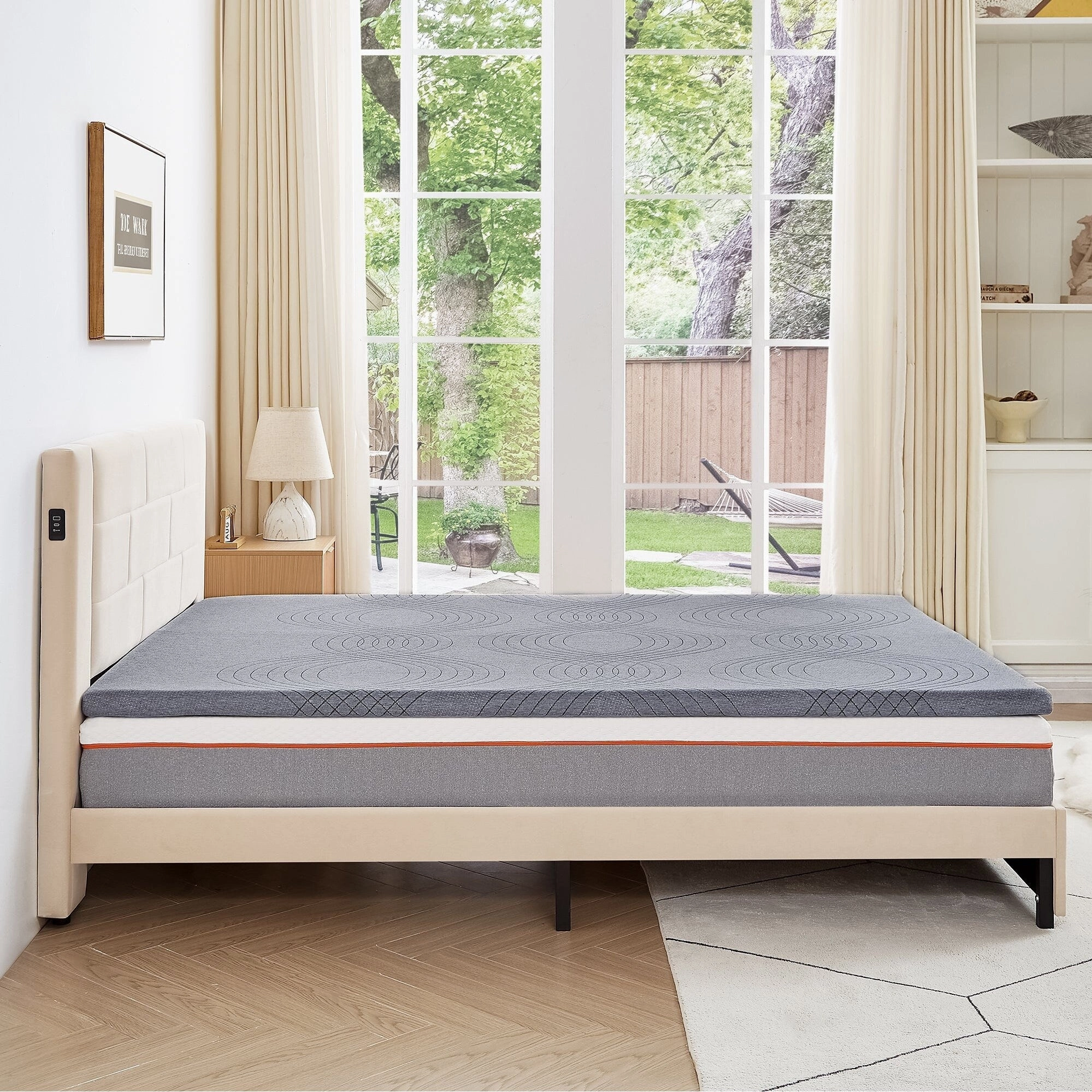 Javlergo 2 Inch/4 Inch Mattress Topper, Comfort Memory Foam Bed Topper with Removable Washable Cover, Gray - N/A