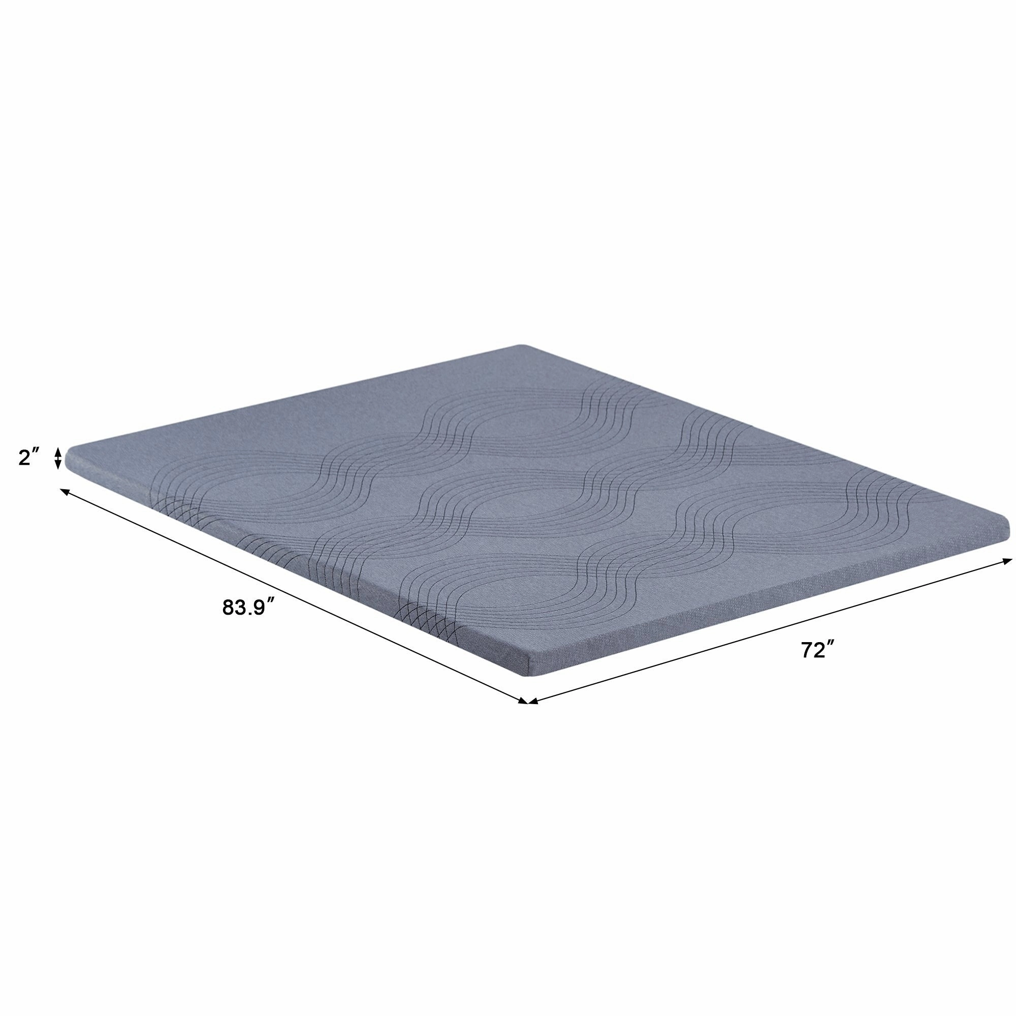 Javlergo 2 Inch/4 Inch Mattress Topper, Comfort Memory Foam Bed Topper with Removable Washable Cover, Gray - N/A