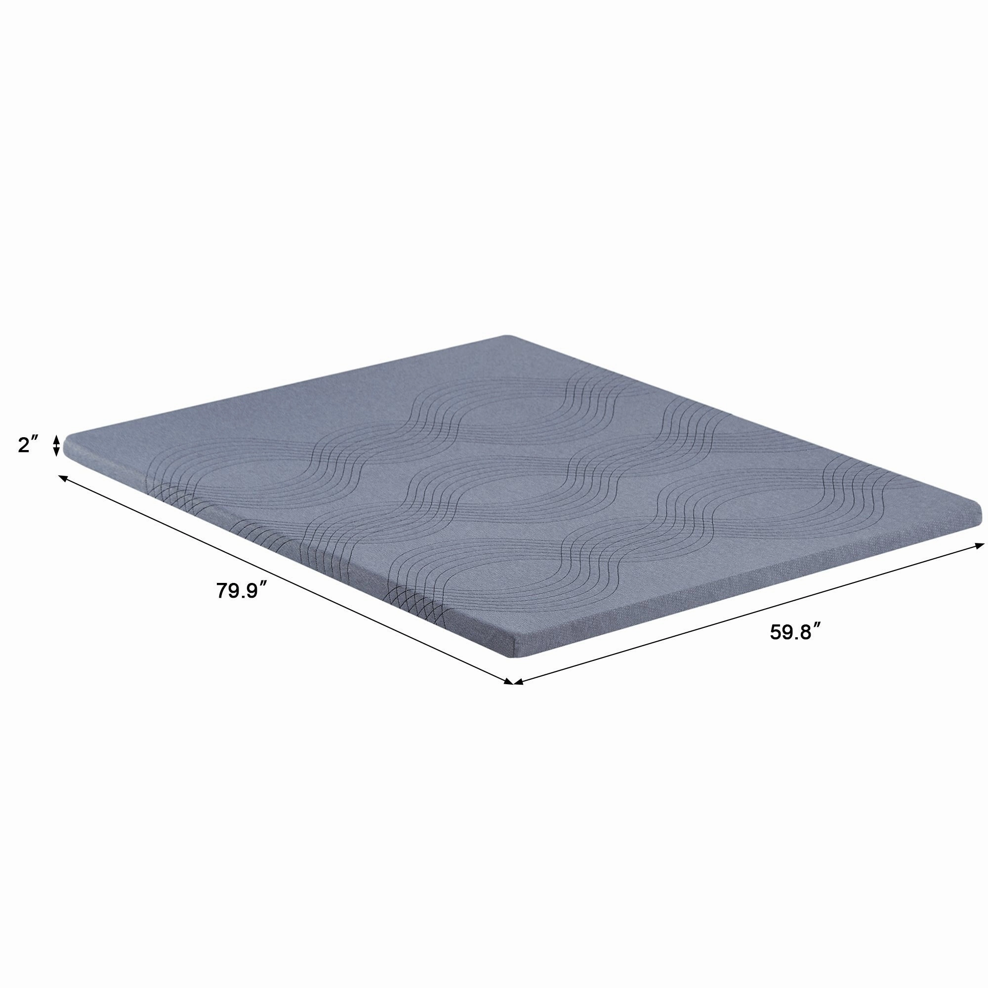 Javlergo 2 Inch/4 Inch Mattress Topper, Comfort Memory Foam Bed Topper with Removable Washable Cover, Gray - N/A