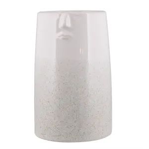 Jean Vase with Face, Ceramic - Lrg - White Vase,Ceramic Vase