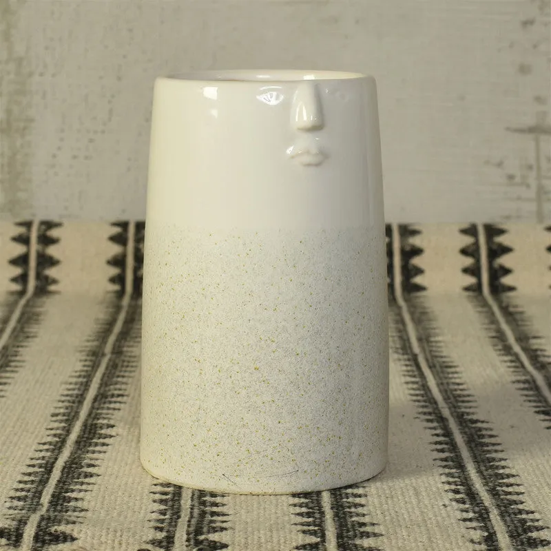Jean Vase with Face, Ceramic - Lrg - White