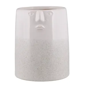 Jean Vase with Face, Ceramic - Sm - White Vase,Ceramic Vase