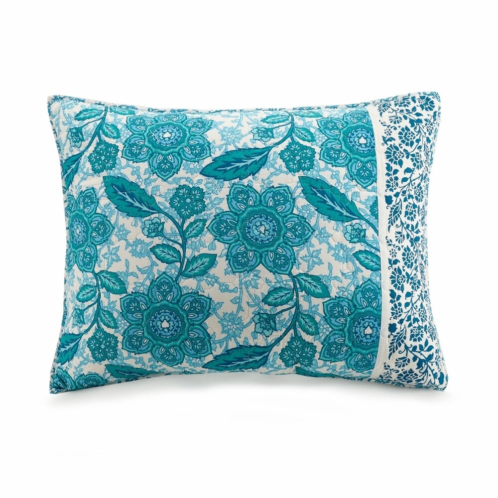 Jessica Simpson Aqua Flora Standard Sham pillowcases,cotton pillow covers,bed linen