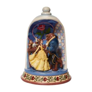 Jim Shore Disney Beauty and the Beast Moonlight Waltz Rose Dome Diorama Decorative Mirror,Home Decor Mirror