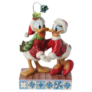 Jim Shore Disney Donald and Daisy Mistletoe Figurine Decorative Mirror,Home Decor Mirror