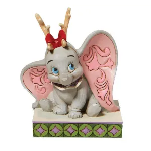 Jim Shore Disney Personality Pose Dumbo with Reindeer Antlers Santa's Cheerful Helper Figurine Decorative Mirror,Home Decor Mirror