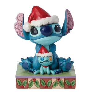 Jim Shore Disney Santa Stitch with Scrump Figurine Decorative Mirror,Home Decor Mirror