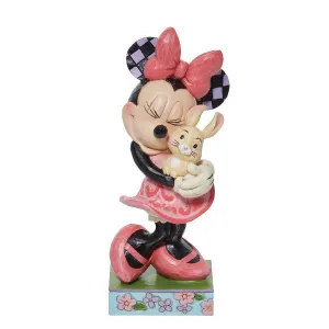 Jim Shore Disney Sweet Spring Snuggle Minnie Holding Bunny Figurine Decorative Mirror,Home Decor Mirror