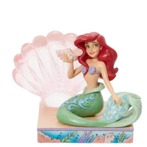 Jim Shore Disney Traditions Ariel Clear Resin Shell Figurine Decorative Mirror,Home Decor Mirror