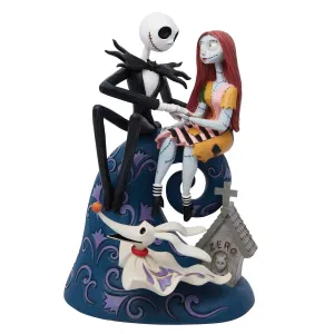 Jim Shore Disney Traditions Jack, Sally & Zero on Hill Figurine Decorative Mirror,Home Decor Mirror