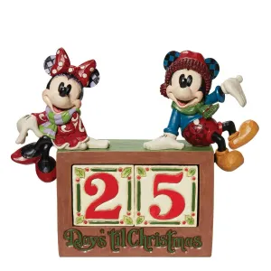 Jim Shore Disney Traditions Mickey & Minnie Countdown Bloc Decorative Mirror,Home Decor Mirror