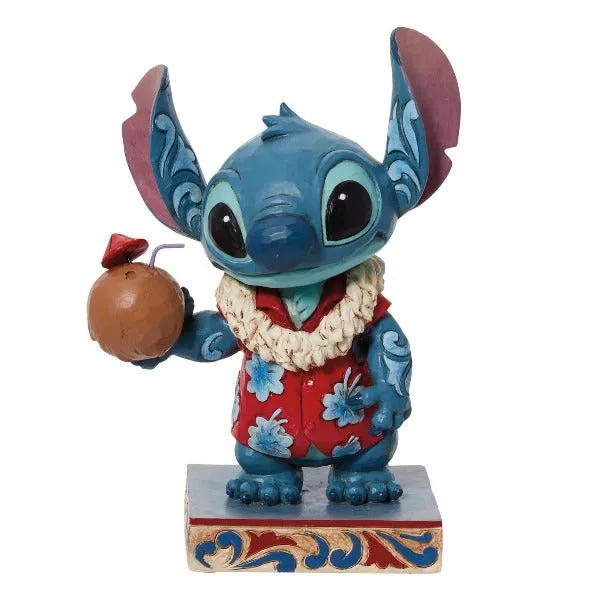 Jim Shore Disney Tropical Delight Stitch with Coconut Figurine Decorative Mirror,Home Decor Mirror