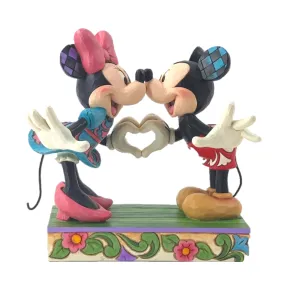 Jim Shore Gold Crown Exclusive Disney Traditions Mickey & Minnie A Sign of Love Figurine Decorative Mirror,Home Decor Mirror