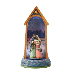 Jim Shore Heartwood Creek African American Lighted Holy Family in Stable Decorative Mirror,Home Decor Mirror
