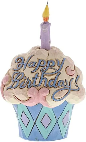 Jim Shore Heartwood Creek Mini Birthday Cupcake Figurine Decorative Mirror,Home Decor Mirror