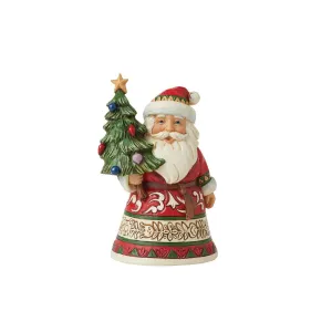 Jim Shore Heartwood Creek Mini Santa Holding Tree Decorative Mirror,Home Decor Mirror