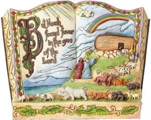 Jim Shore Heartwood Creek Noahs Ark Bible Story Book Figurine Decorative Mirror,Home Decor Mirror