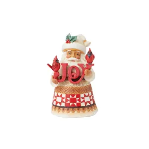 Jim Shore Heartwood Creek Pint Santa with JOY Sign Figurine Decorative Mirror,Home Decor Mirror