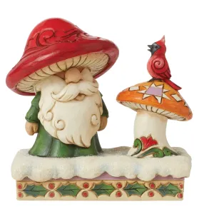 Jim Shore Heartwood Creek Santa by Mushroom and Bird Gnome Decorative Mirror,Home Decor Mirror