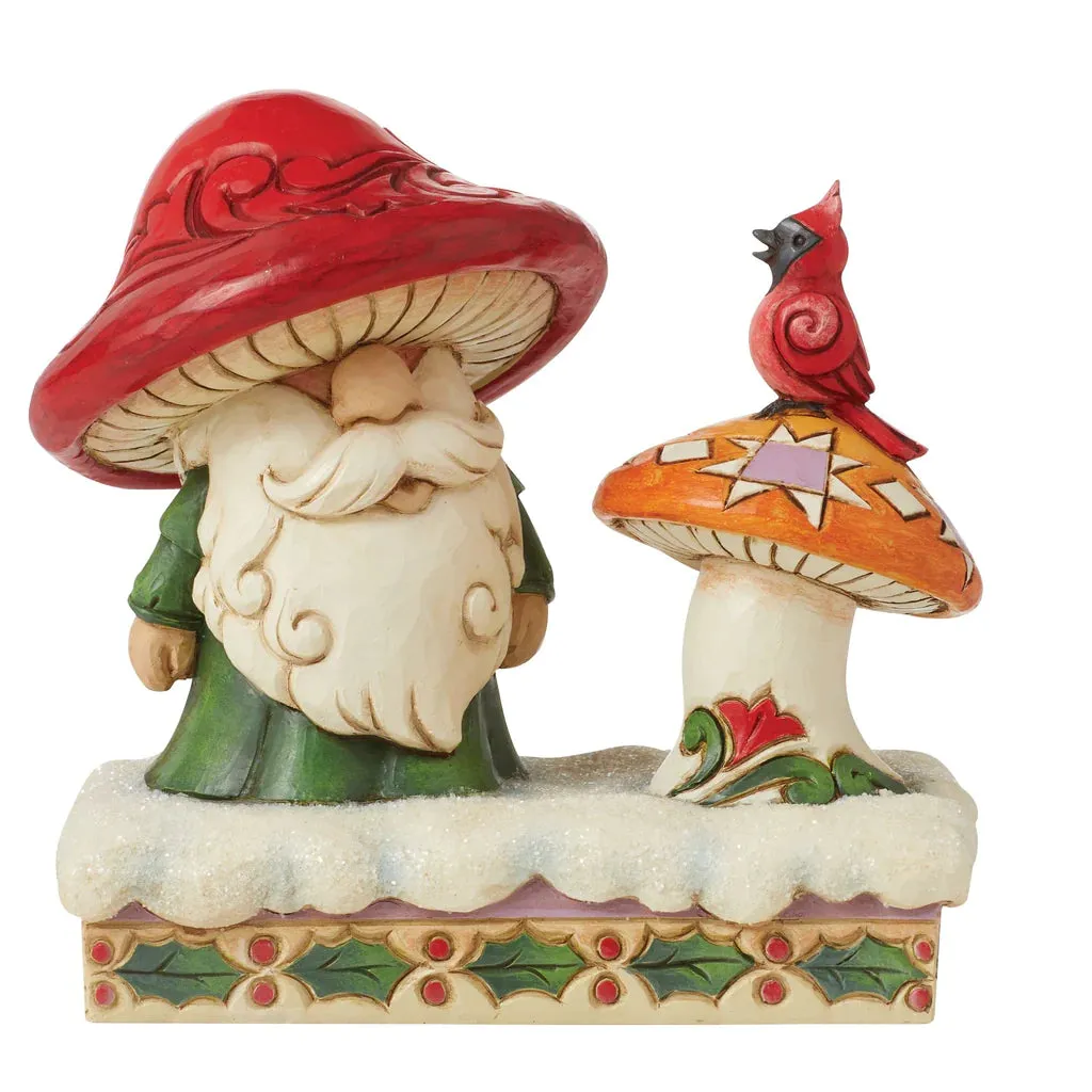 Jim Shore Heartwood Creek Santa by Mushroom and Bird Gnome Decorative Mirror,Home Decor Mirror