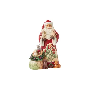 Jim Shore Heartwood Creek Santa with Pets Figurine Decorative Mirror,Home Decor Mirror