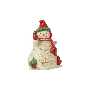 Jim Shore Heartwood Creek Snowman with Earmuffs Figurine Decorative Mirror,Home Decor Mirror